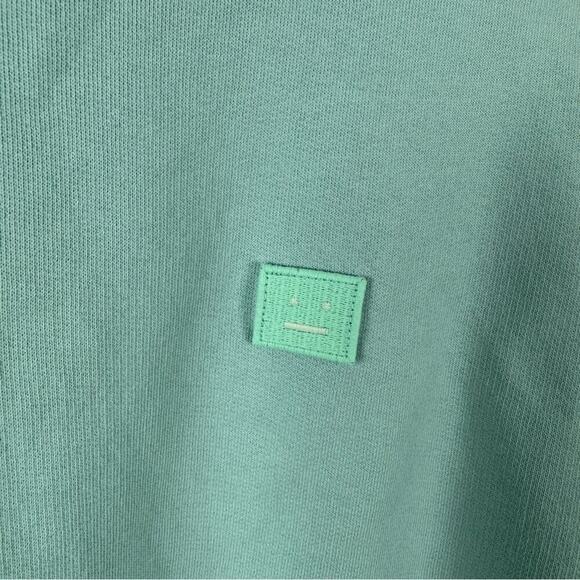 Acne Studios Fairah Face Patch Cotton Sweatshirt Mint Size XXS - Picture 6 of 16